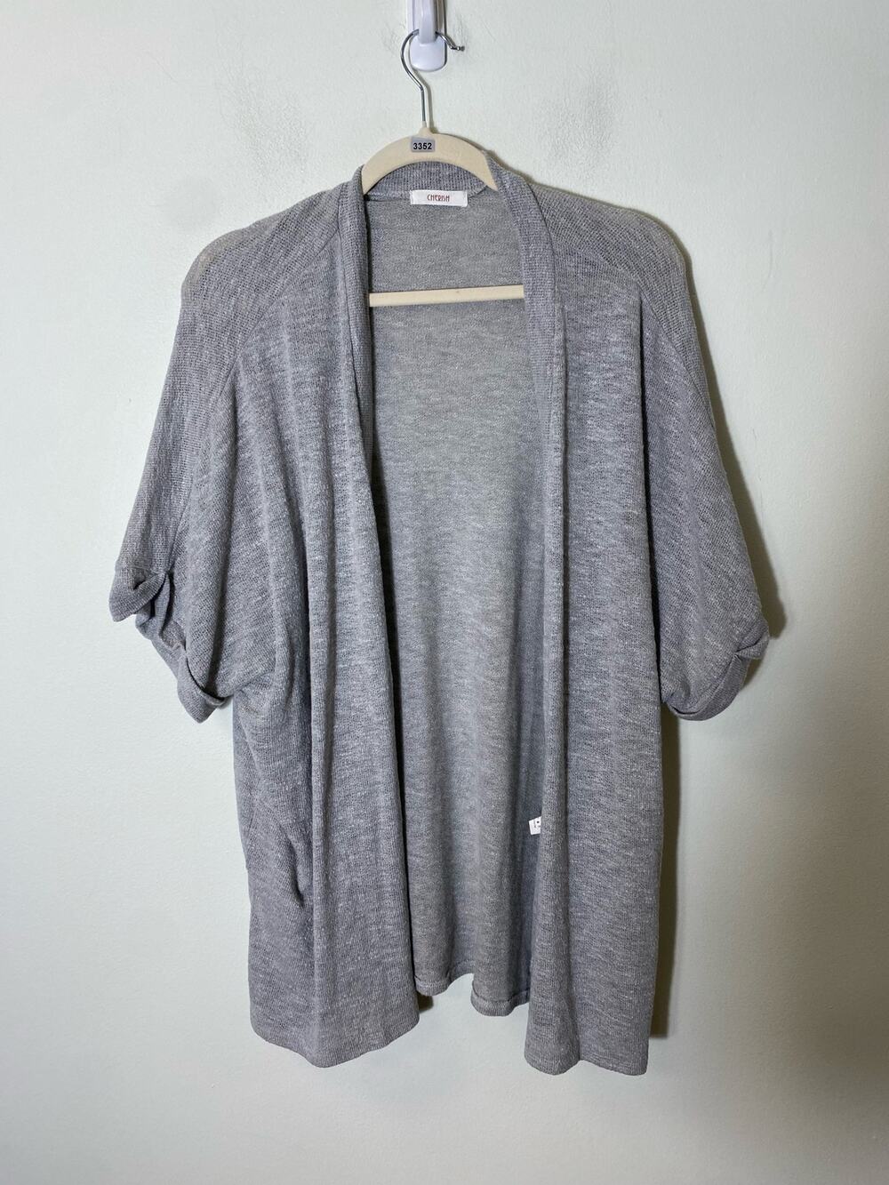 Cherish Gray Short Sleeve Knit Sweater Sz L